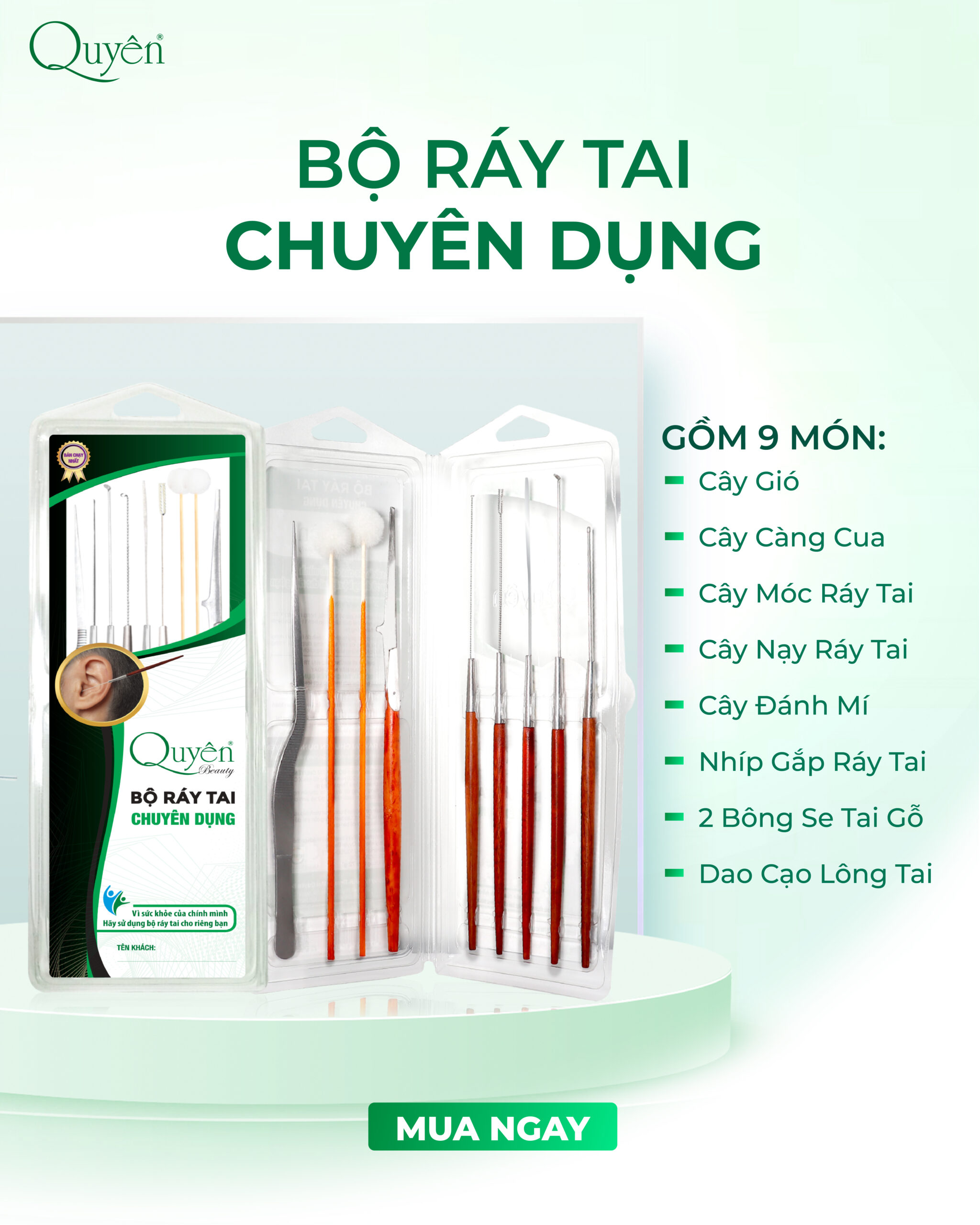 Bộ Lấy Ráy Tai Mỹ Phẩm Quyên