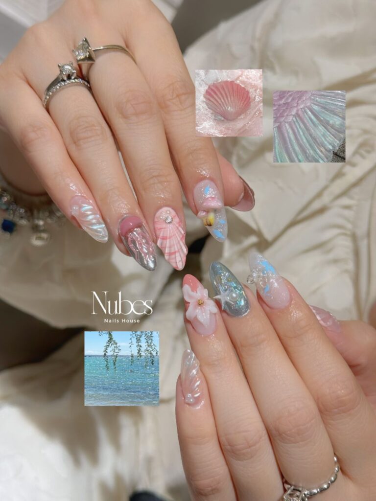 Mẫu nail chủ đề biển cả (Ocean Vibes)