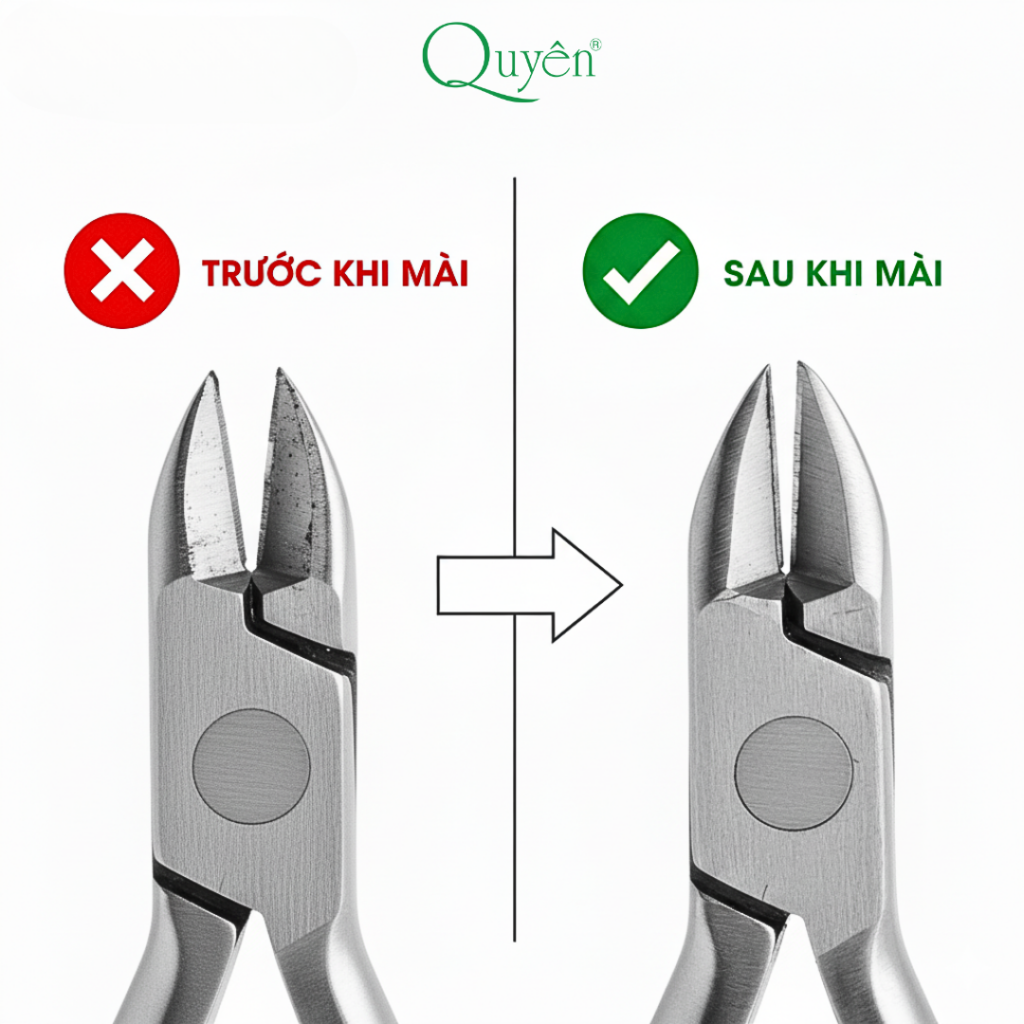 So sánh kềm trước và sau khi mài
