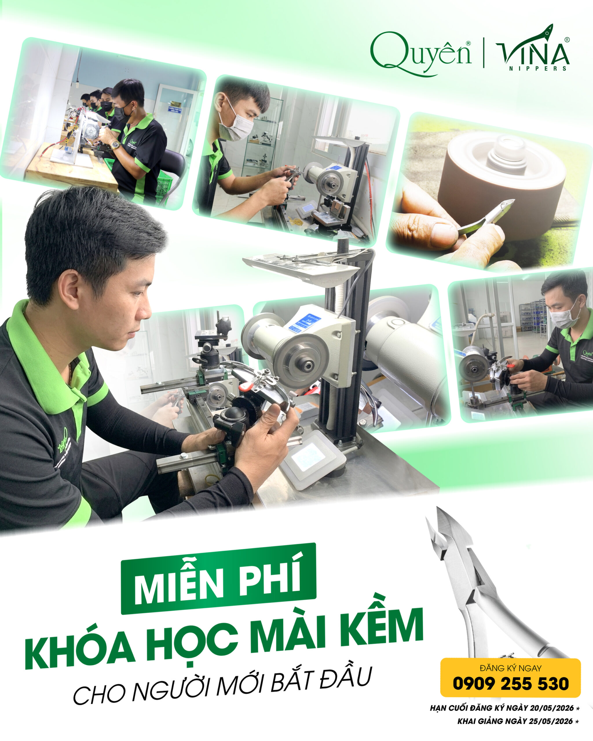 Đào tạo nghề mài kềm miễn phí tại Quyên
