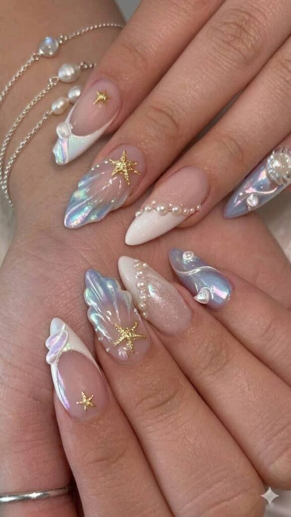 Mẫu Nail Đính Đá Lấp Lánh