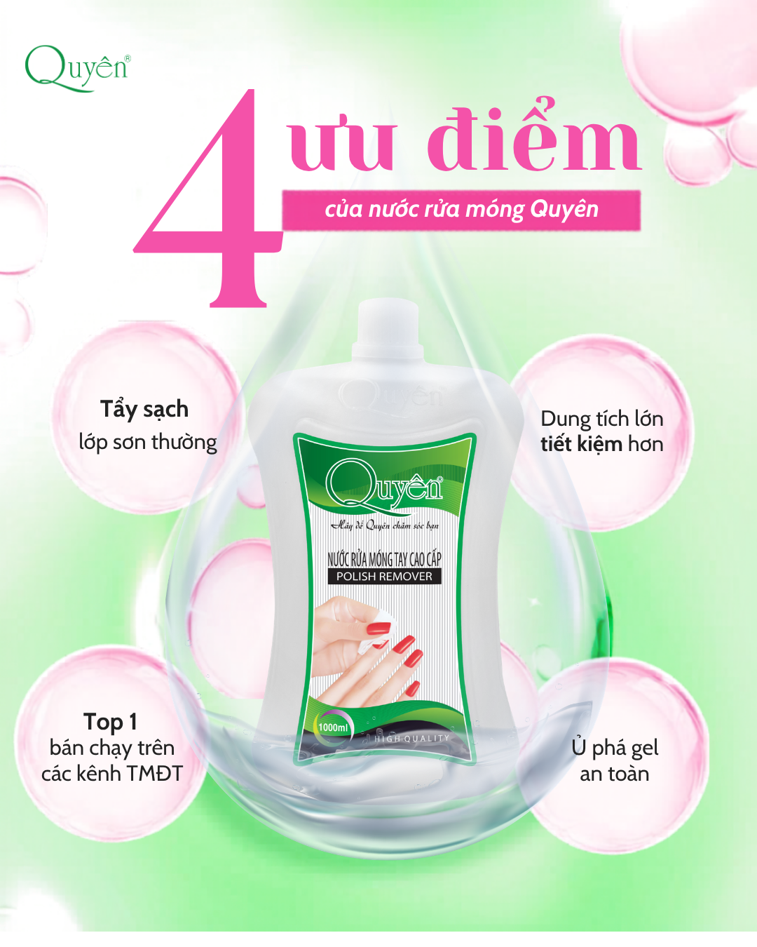 Chất lượng nước rửa móng tay Quyên