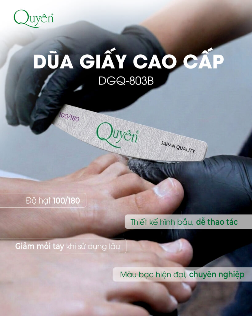 Dùng dũa mài nhẹ lớp top coat