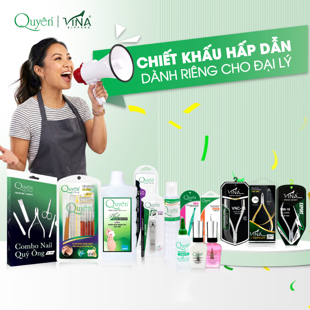 Chiết khấu hấp dẫn khi kinh doanh Phụ Liệu Nail tại Mỹ Phẩm Quyên