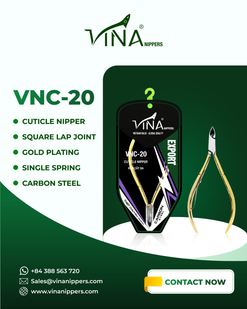 Kềm Cắt Da VNC-20 Xi Vàng Mang Vuông 1 Chống